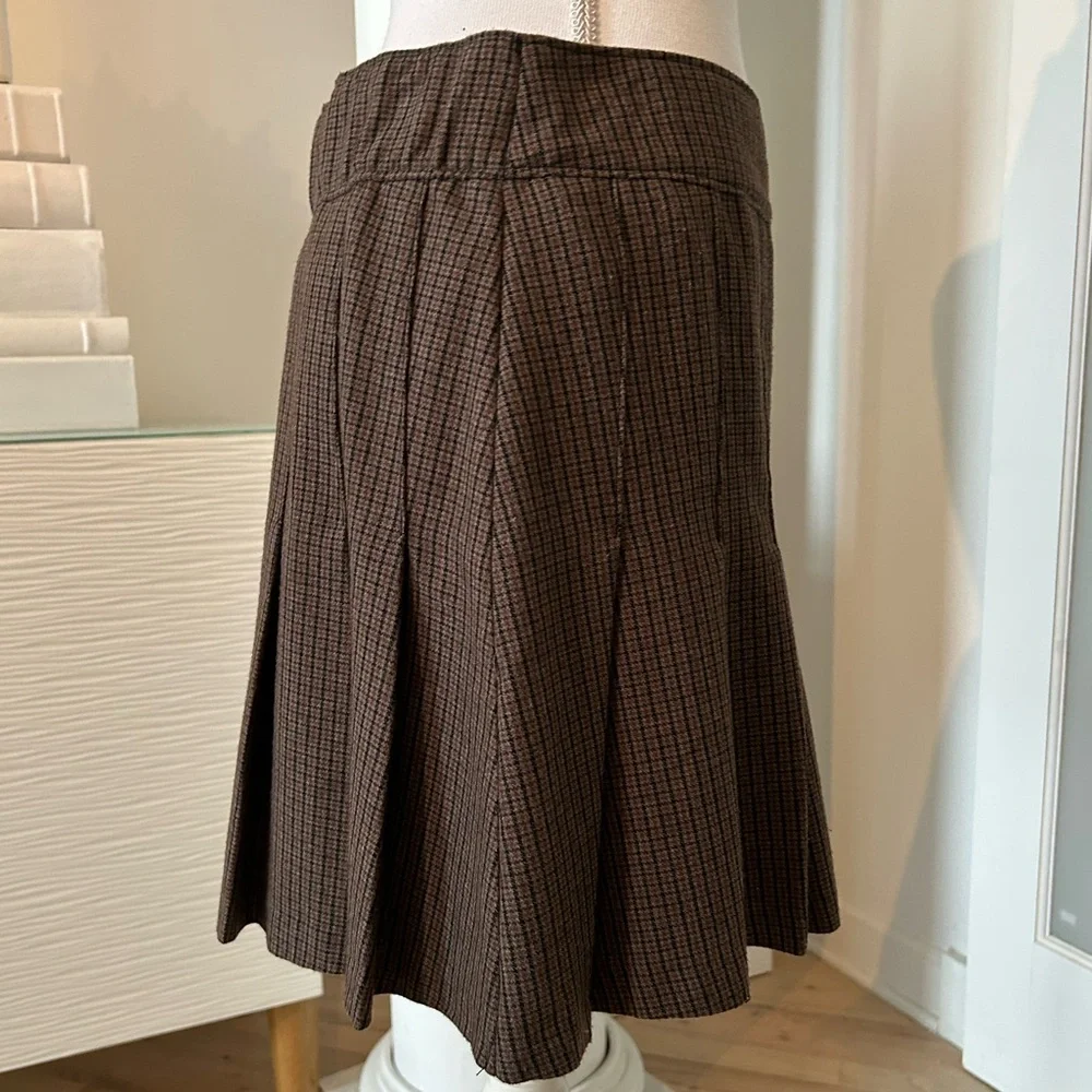 Abercrombie & Fitch Tweed Brown A-Line Mini Skirt - M - Picture 5 of 14